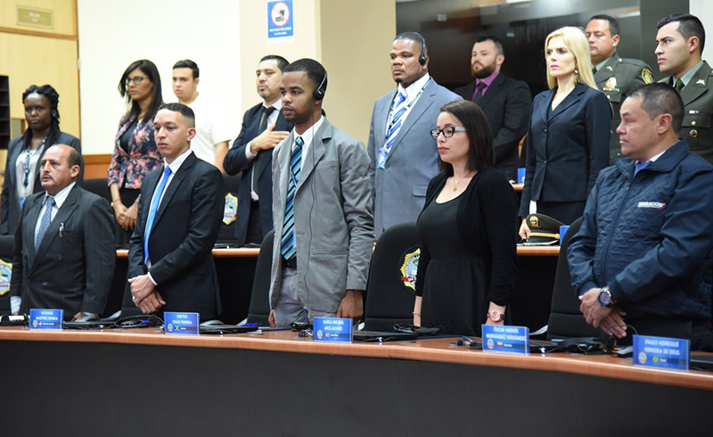 ILEA San Salvador le da la bienvenida a representantes de las Bahamas, Brasil, Colombia, Costa Rica, las Islas Caimán, Jamaica, República Dominicana y El Salvador a la segunda capacitación sobre trata de personas y explotación infantil impartida por ICEHSI este verano (foto cortesía de ILEA San Salvador)